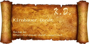 Kirnbauer Donát névjegykártya